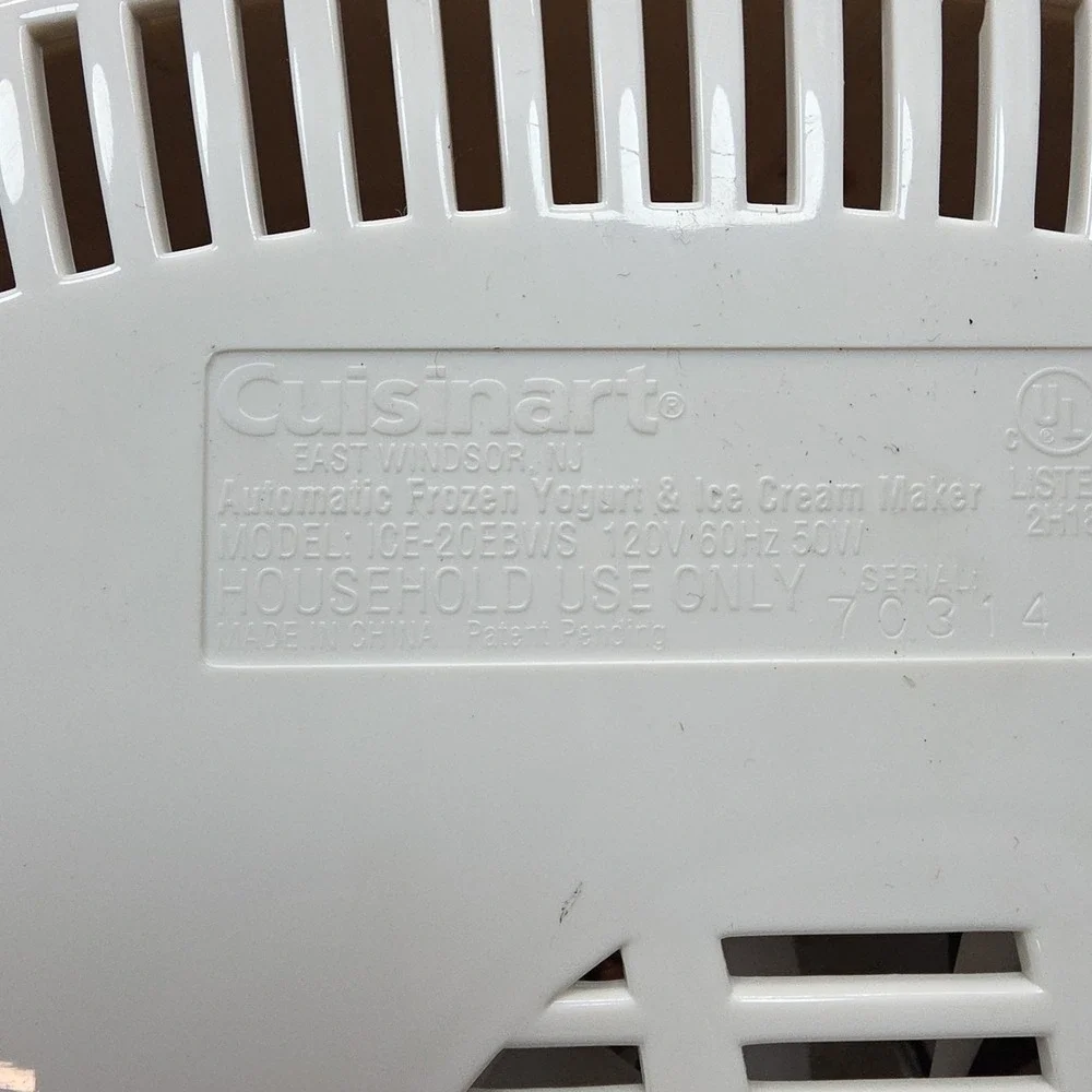 Cuisinart ICE-20 EBWS Automatic Frozen‎ Yogurt Ice Cream Sorbet Maker White 50W
